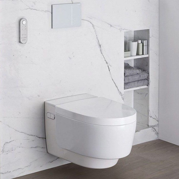 Geberit AquaClean Mera Comfort Унитаз-биде подвесной, KeraTect, панель белая, цвет: белый глянцевый