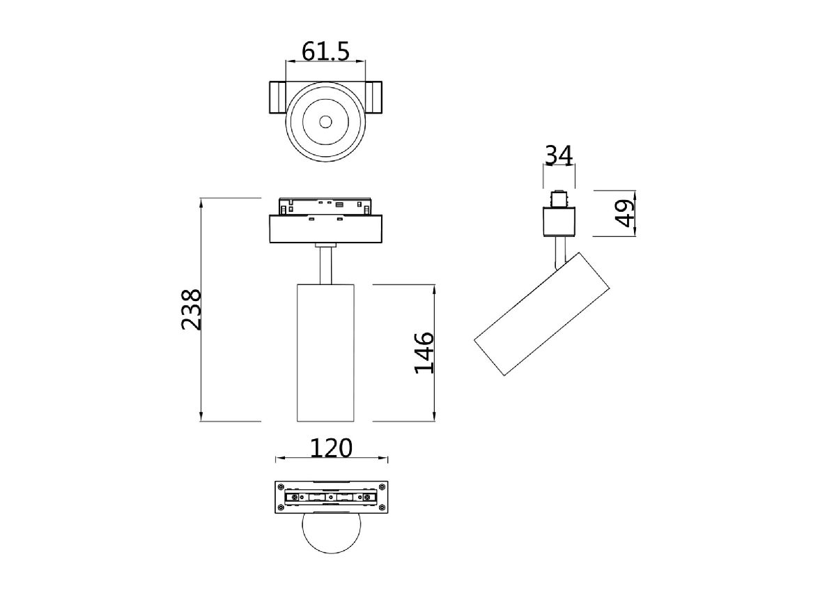 Трековый светильник Maytoni Track lamps TR019-2-15W4K-B