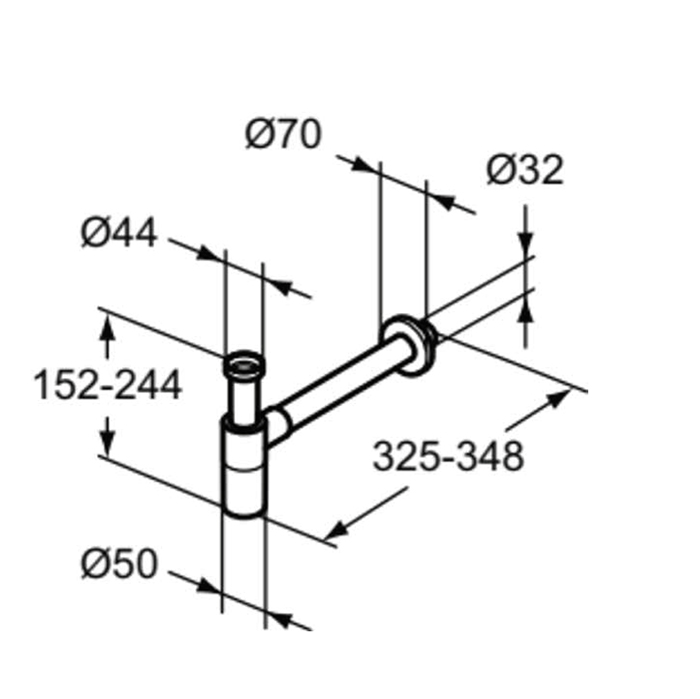 Ideal Standard Сифон G1 1/4" для раковины, цвет: PVD Magnetic Grey