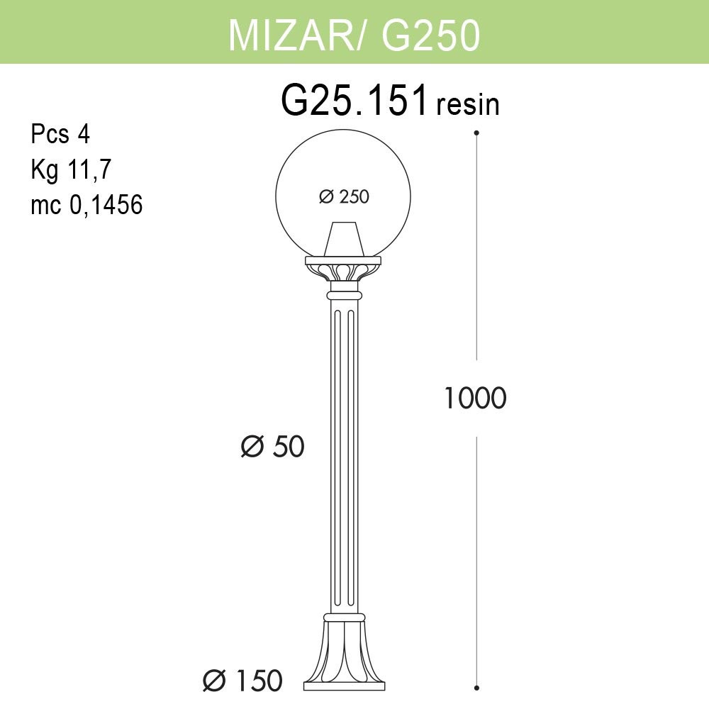 Уличный светильник Fumagalli Mizar.R/G250 G25.151.000.BYE27