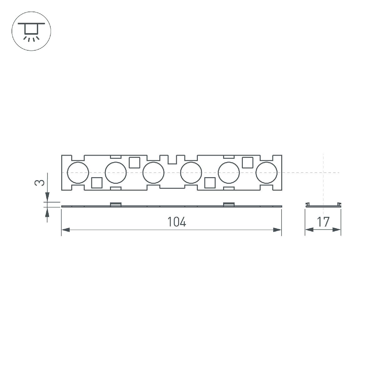 Экран линзованный Arlight SL-LINE-W20-55deg-540 041793