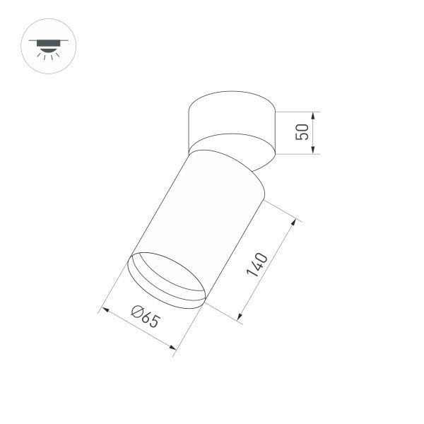 Корпус накладного светильника Arlight SP-Polo-Surface-Flap-R65 024383(1)