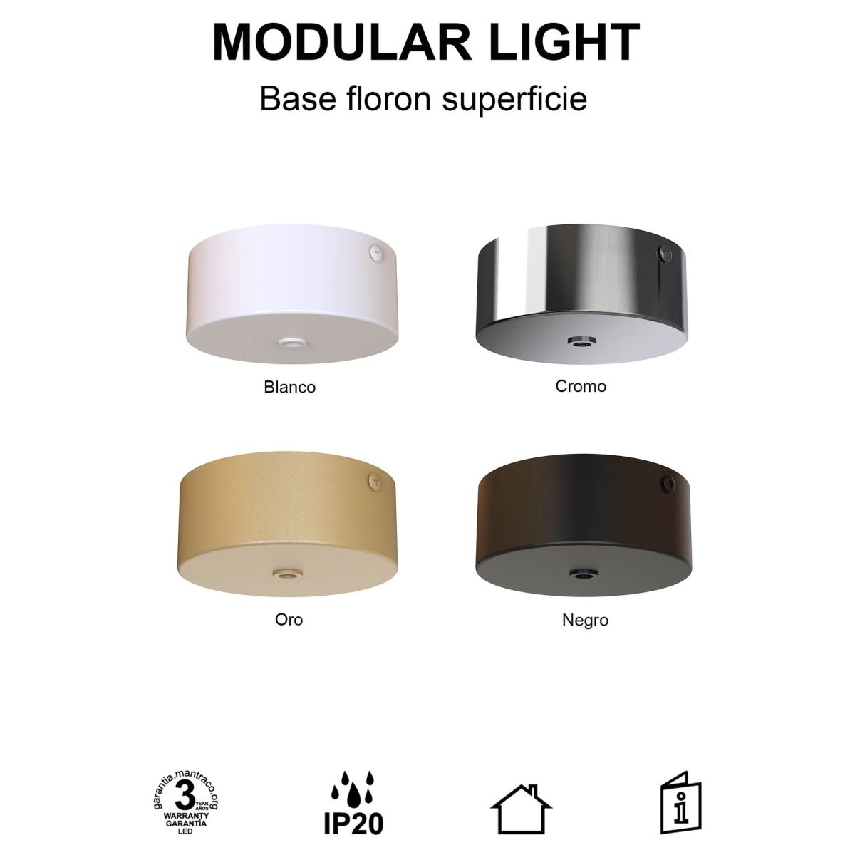 Основание потолочное 1L Mantra Modular Light Florones 9355