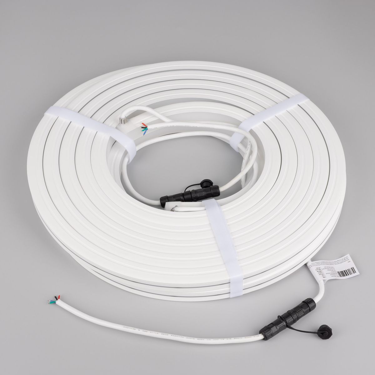 Светодиодная лента герметичная Arlight MOONLIGHT-PRO-TOP-X360-20x20mm 24V RGB (12 W/m, IP67, 10m, wire x2) (Вывод боковой) 054984