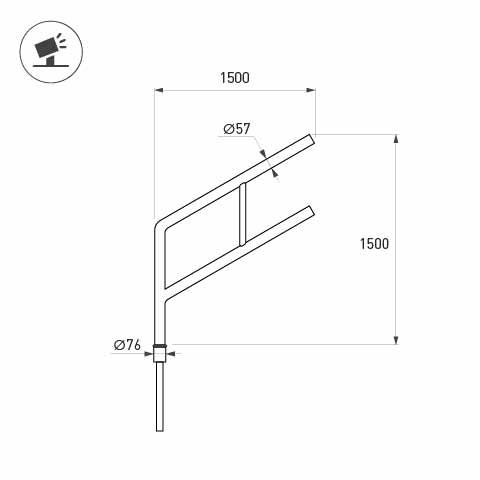 Кронштейн Arlight OXOR-SG2-1500x76-L1500 BLACK 051652