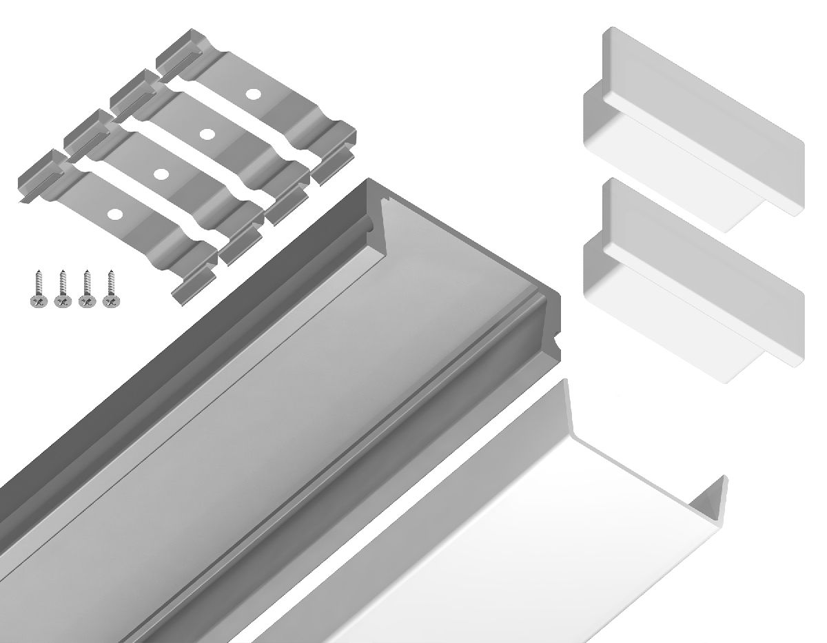 Алюминиевый накладной профиль Ambrella Light Alum Profile GP1700AL