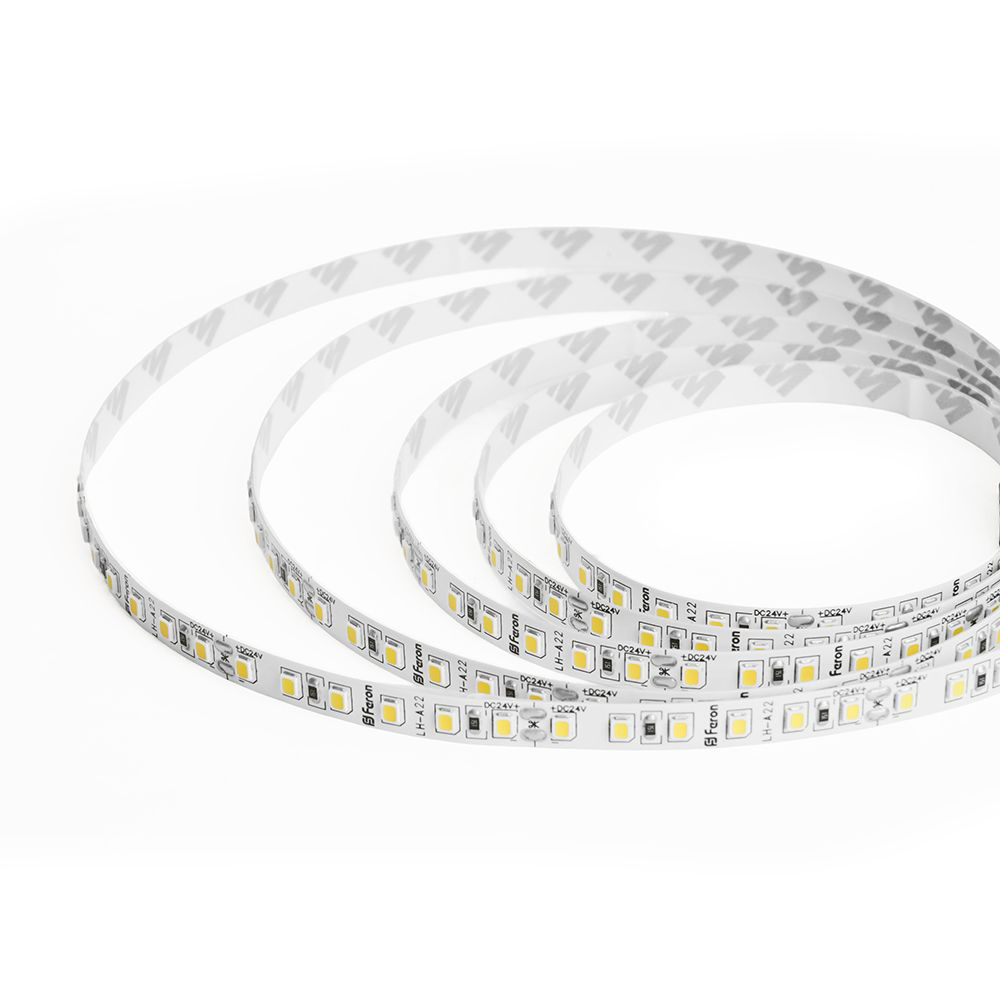Светодиодная лента 24V Feron LS501, 120*SMD2835, 11W/m, IP20, 6000К (холодный белый) 53088