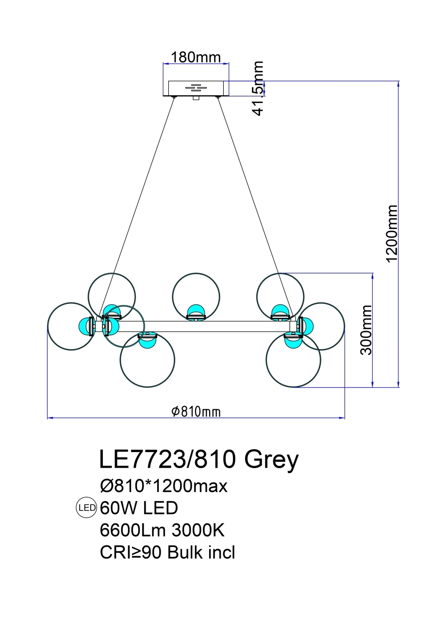 Подвесная люстра Molecule LE7723/810 Chrome