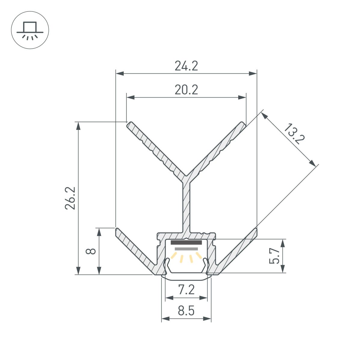 Профиль Arlight PIK-F-EXT-3000 (Алюминий) 063387
