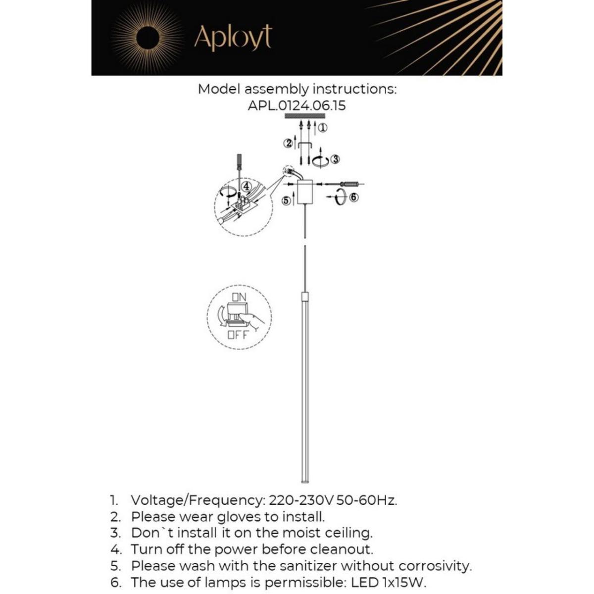 Подвесной светильник Aployt Gabi APL.0124.06.15