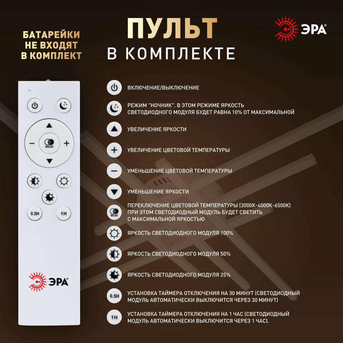 Потолочный светильник Эра Модерн Nora CLL-1-109W 3K-6,5K RC WH Б0069760