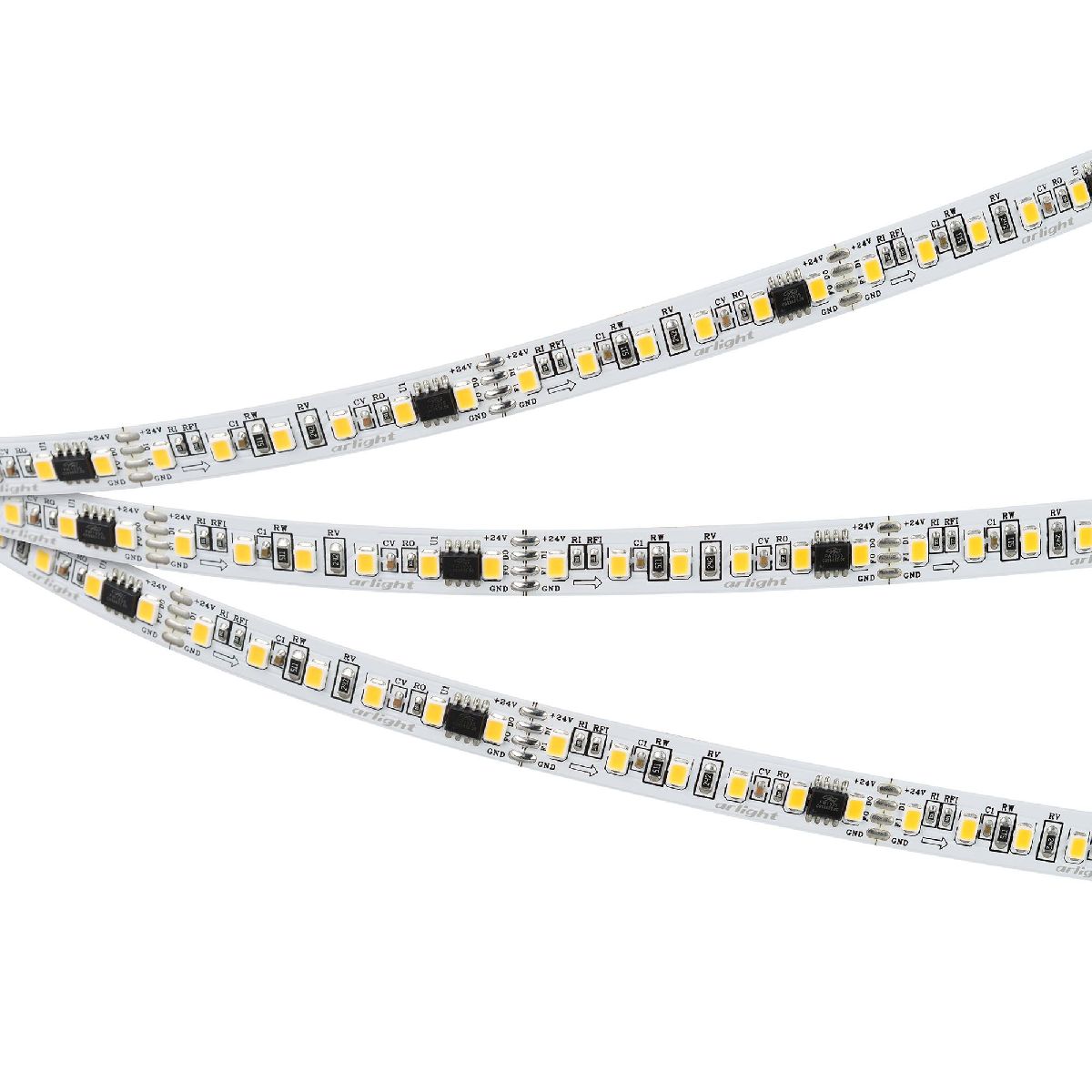 Светодиодная лента Arlight SPI-A120-10mm 24V Warm2700-PX6-BPT (11 W/m, IP20, 2835, 5m) 049437