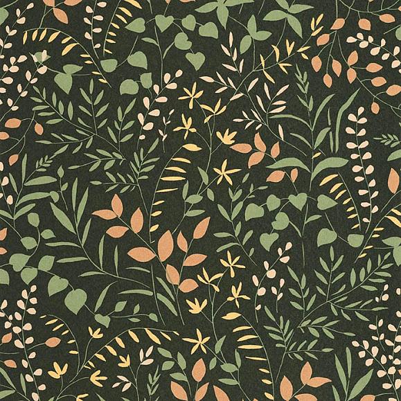 Обои Casadeco 89837808 La Bastide Vert forêt / terracotta