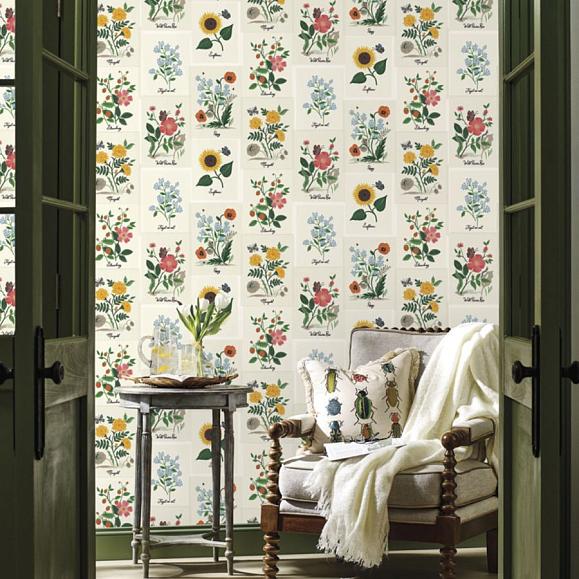 Обои York RP7334 Botanical Prints White