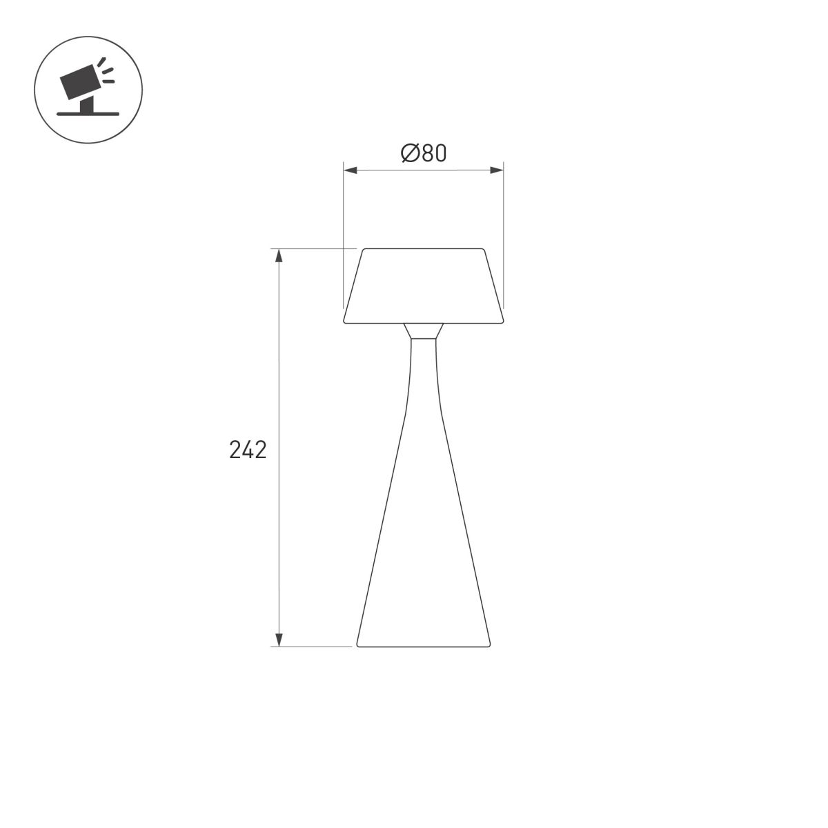 Настольная лампа с аккумулятором Arlight SP-TOMMY-TAB-2W Warm3000-MIX (SG, 154 deg) (IP54 Металл) 056087