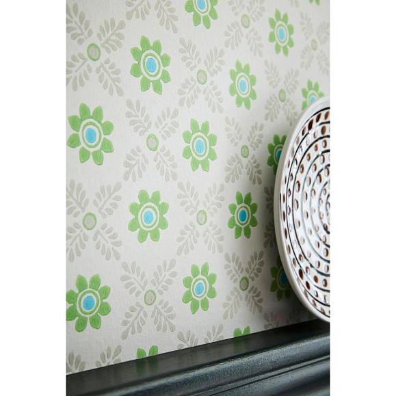 Обои Little Greene 0267DIPHTHA Ditsy Block Phthalo