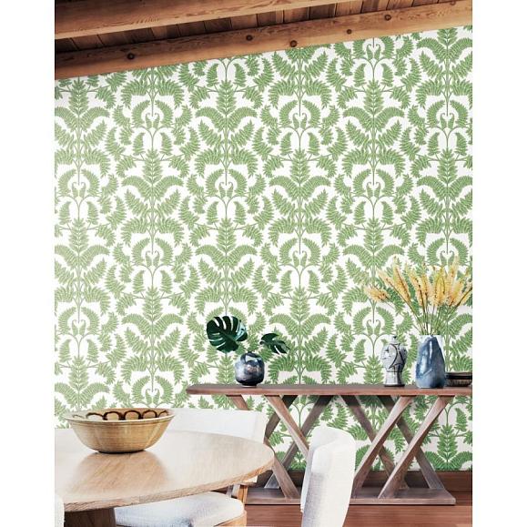 Обои York DM4961 Royal Fern Damask Green