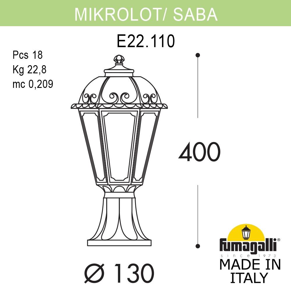 Ландшафтный светильник Fumagalli MIKROLOT/SABA K22.110.000.AYE27