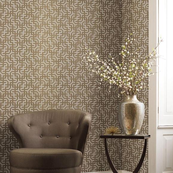 Обои York 5804 Dynastic Lattice Glint/Gold