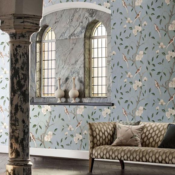 Обои Zoffany 313047 Eleonora Print Stockholm Blue