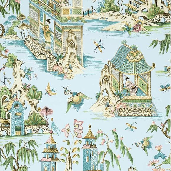 Обои Thibaut T13615 Grand Palace Spa Blue