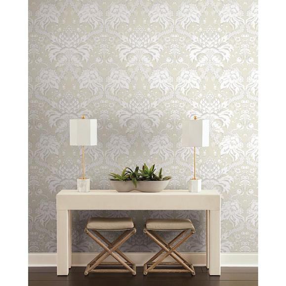 Обои York DM4956 French Artichoke Damask Beige On Gold