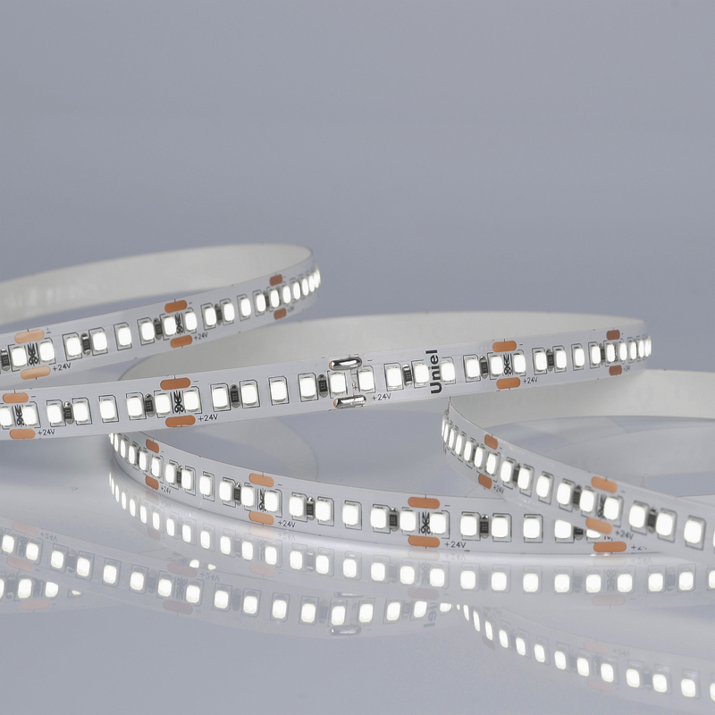 Светодиодная лента Uniel ULS-2835-180LED/m-10mm-IP20-DC24V-17W/m-5M-6500K катушка в герметичной упаковке