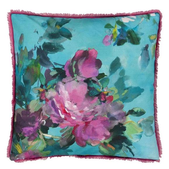Подушка CCDG1457, Bouquet De Roses, Turquoise, Designers Guild 50 x 50см