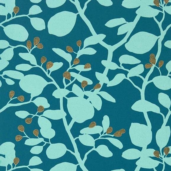 Обои Harlequin 112764 Ardisia Amazonia/Teal/ Gold