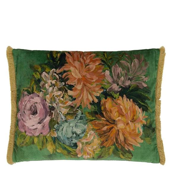 Подушка CCDG1461, Fleurs D Artistes Velours, Vintage Green, Designers Guild 60 x 45см
