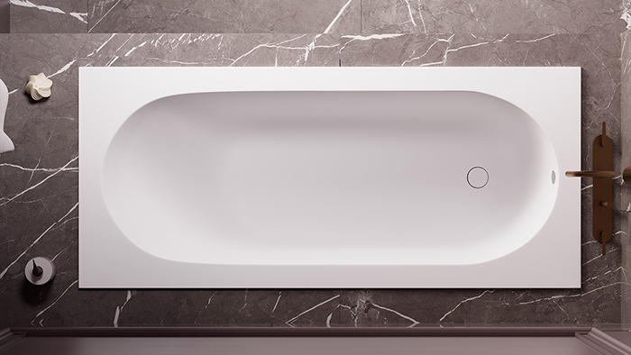 LOFO by Salini Ванна встраиваемая 170х75см, овальная чаша, материал: Solid Surface, цвет: белый матовый