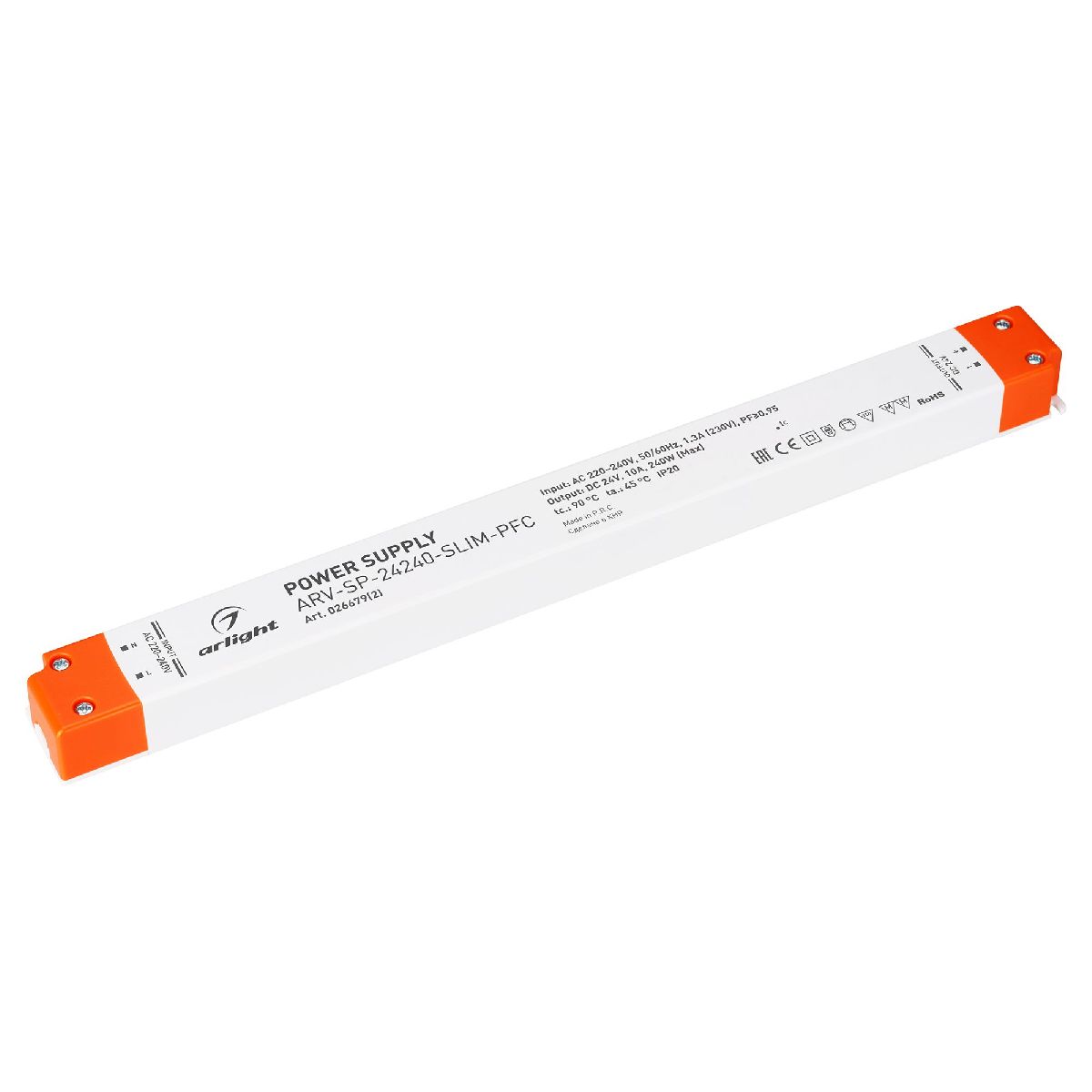 Блок питания Arlight ARV-SP-24240-SLIM-PFC (24V, 10A, 240W) 026679(2)