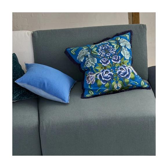 Подушка CCDG1504, Eleonora Embroidered, Cobalt, Designers Guild 55 x 55см