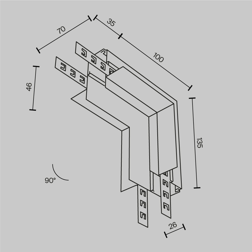 Коннектор угловой Maytoni Magnetic track system Exility TRA034ICL-42.12B