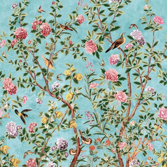 Панно Thibaut TM13668 Jardin Bloom Mural Turquoise