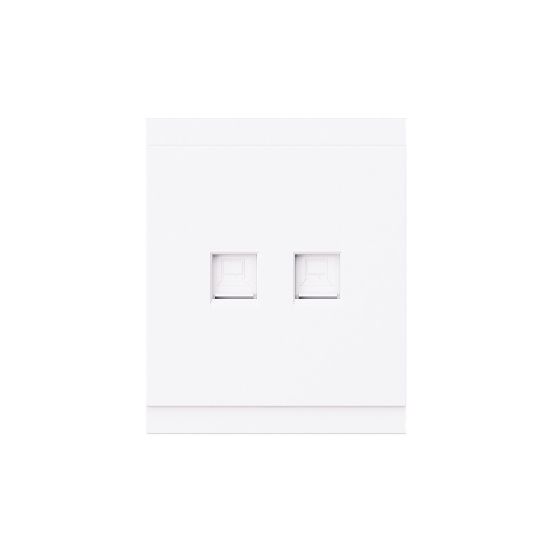 Розетка SETE компьютерная двойная RJ45+RJ45 кат6 с/у жемчуг IP20/IP44 KRANZ KR-79-0724-1