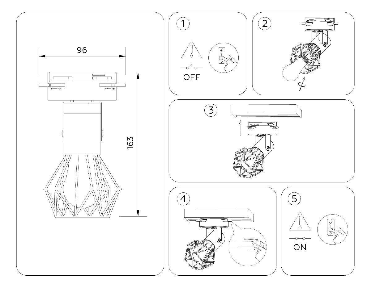 Трековый однофазный светильник Ambrella Light Track System GL5002