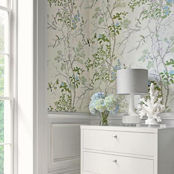 Обои Thibaut T13622 Katsura Cream and Lavender