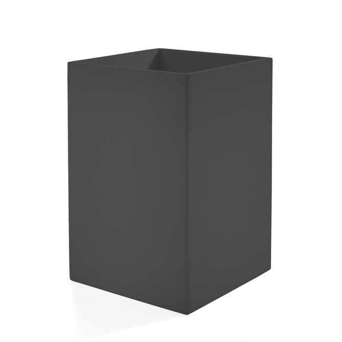 3SC Mood Black Ведро, без крышки, 20х30х20 см, композит Solid Surface, цвет: чёрный матовый
