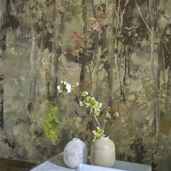 Панно Designers Guild PDG1185/01 Bois De Bouleau Grasscloth Scene 1 Sepia