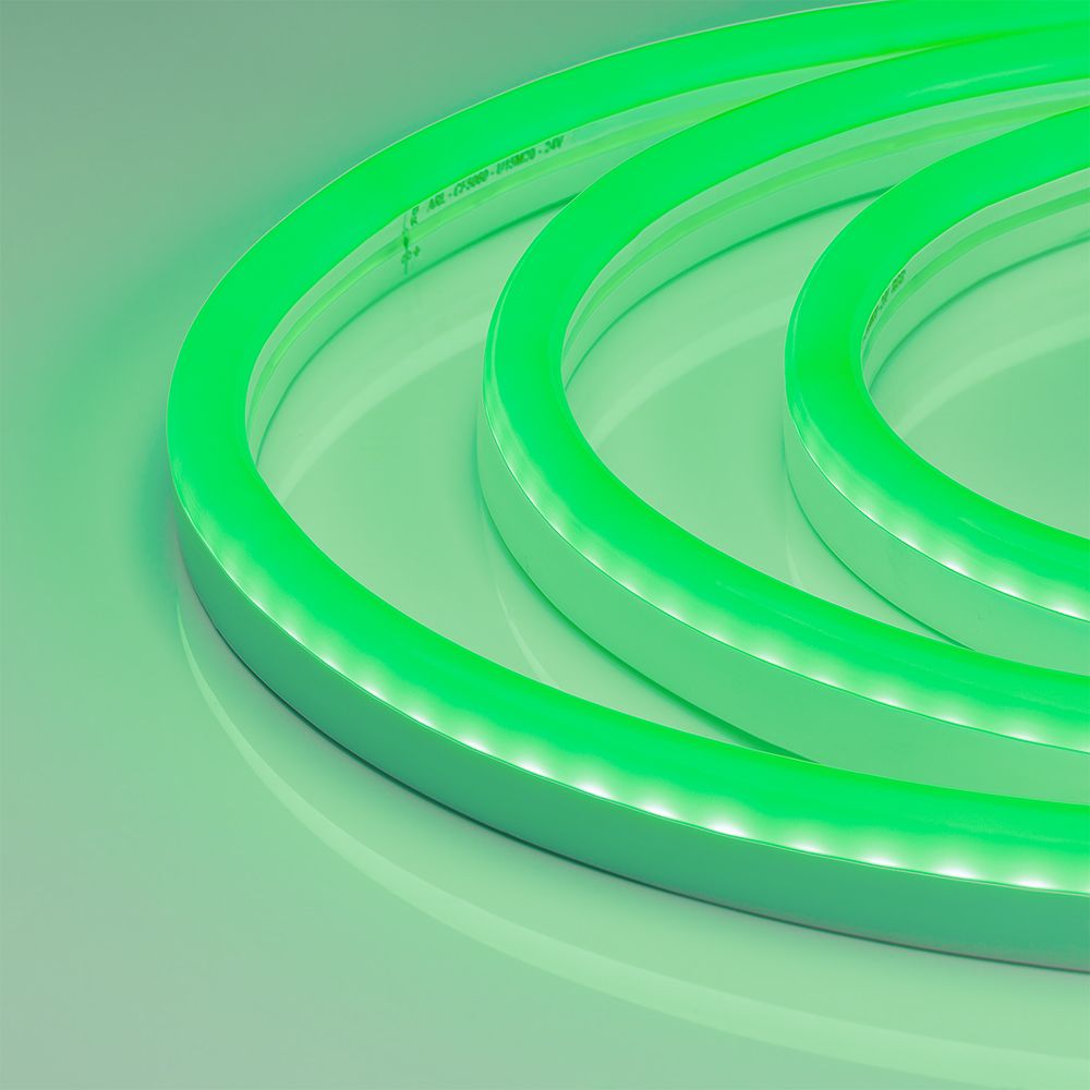 Светодиодная герметичная лента Arlight WAVE-SIDE-A120-12x25mm 230V Green (12 W/m, IP67, 50m, wire x2) 051944
