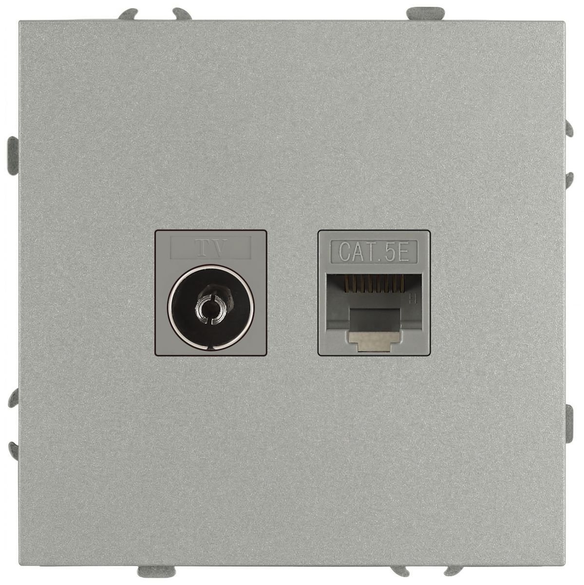 Розетка Эра Galaxy 15-3110-03 комбинированная RJ45+TV IP20 алюминий Б0070780