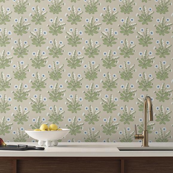 Обои York AC9154 Meadow Flowers Linen/Blue