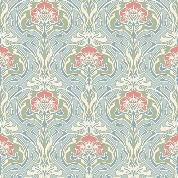 Обои Aura FD26152 Mucha Light Blue