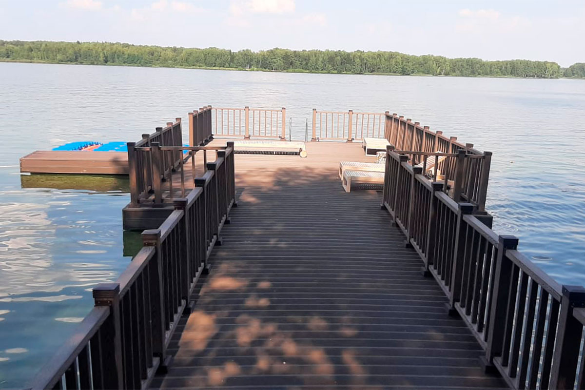 Ограждение ДПК Holzhof Стандарт секция 1 м.п., с тиснением 3Д