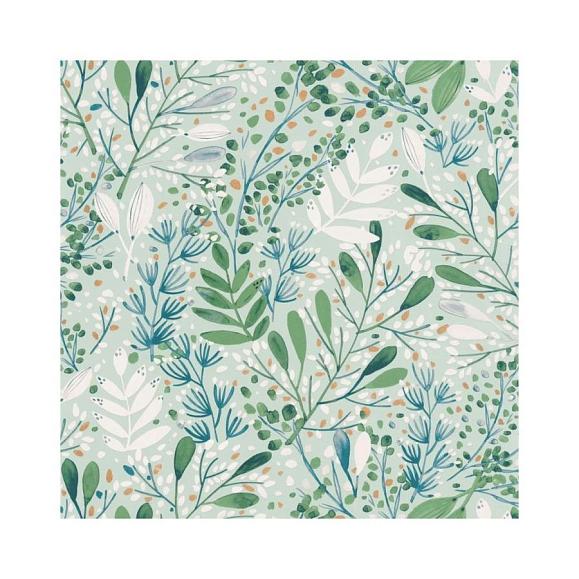 Обои Caselio 101697672 Green Life Joy Vert bleu or fond vert d eau