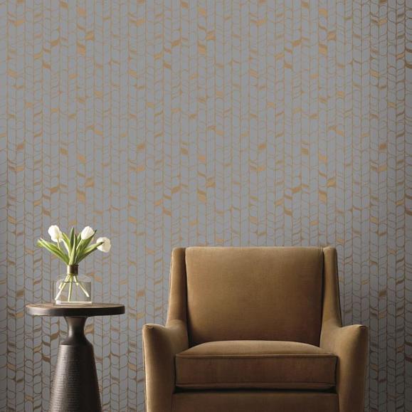Обои York OS4202 Perfect Petals Blue/Antique Gold