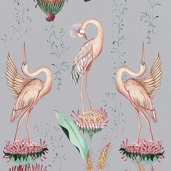 Обои Aura Signature WP191063 Paradis de Herons Silver