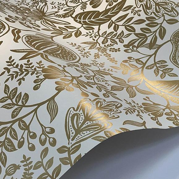 Обои York RP7391 Pomegranate White & Metallic Gold