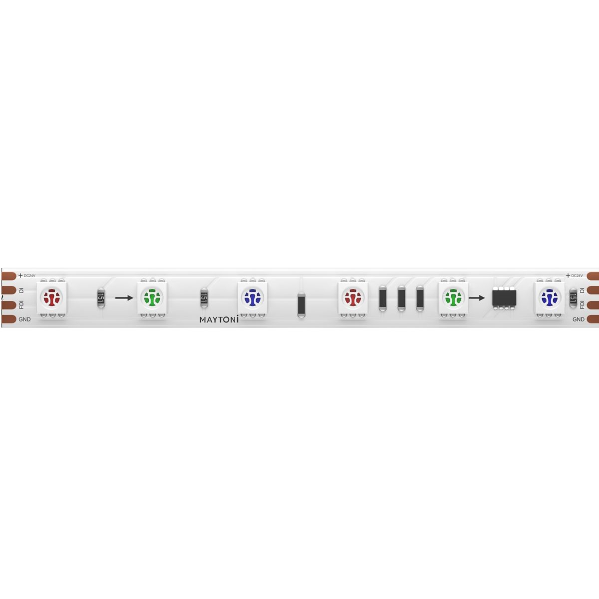 Светодиодная лента Maytoni Led Strip 24В 5050 14,4Вт/м RGB 5м IP20 201246
